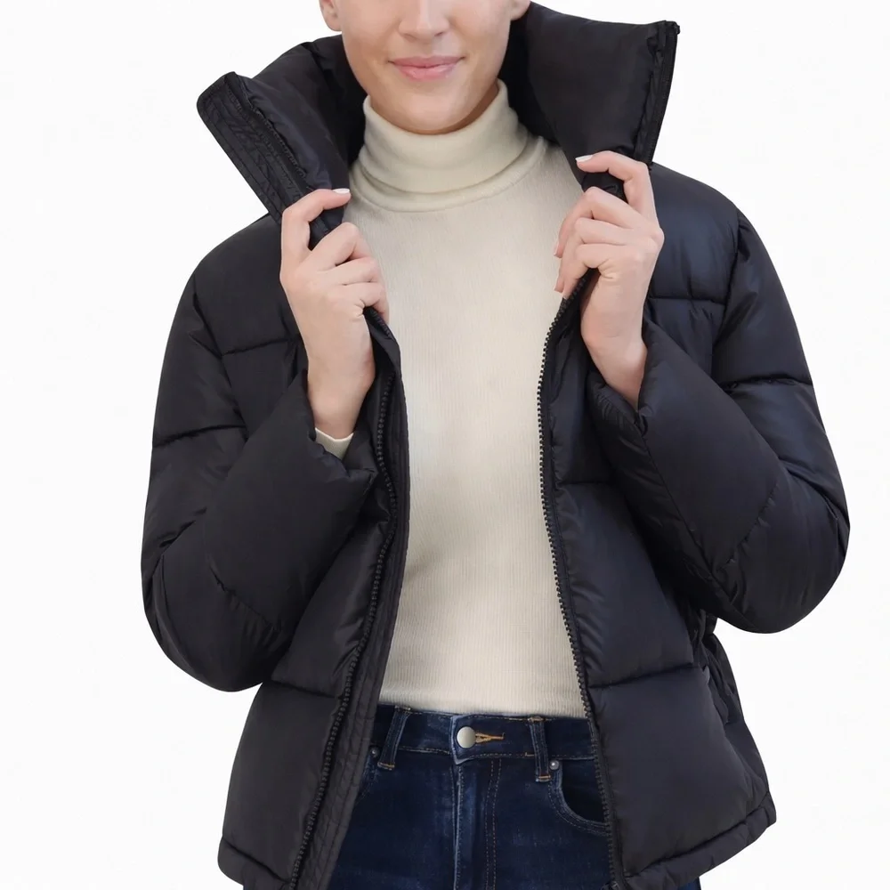 HUDSON BLACK HIGH NECK PUFFER JACKET SIZE XL NWT